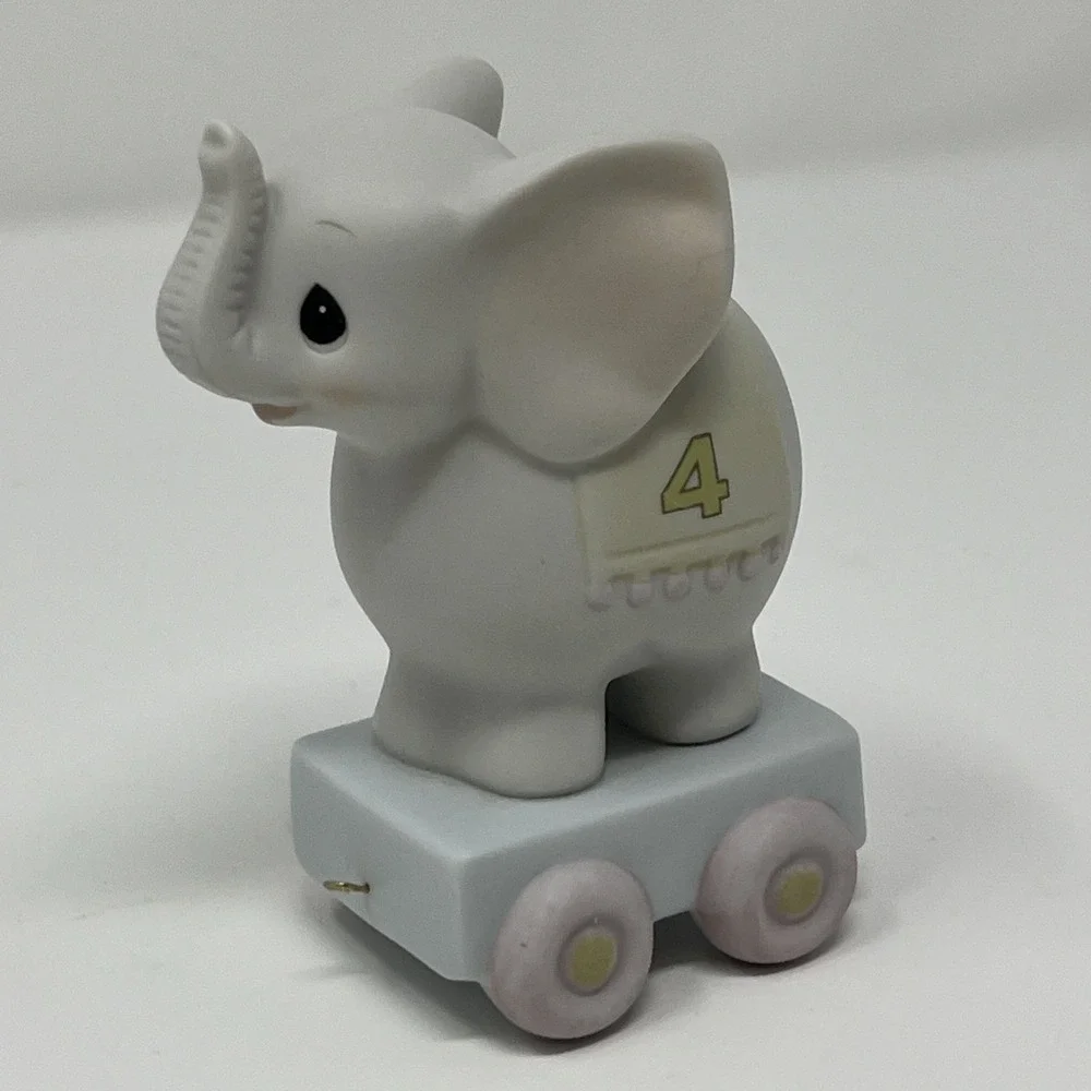 PRECIOUS MOMENTS Age 4 Enesco Birthday Train Elephant Figurine #15970 NO BOX